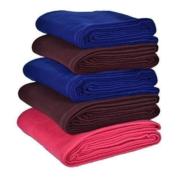 Goyal's Plain Fleece Single / Double Bed All Season Blanket / Comforter / Dohar 250TC - Pack Of 5