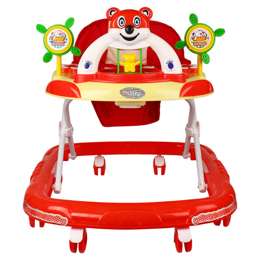 Goyal's Baby Musical Walker - Foldable & Height Adjustable - Red (Made in India)