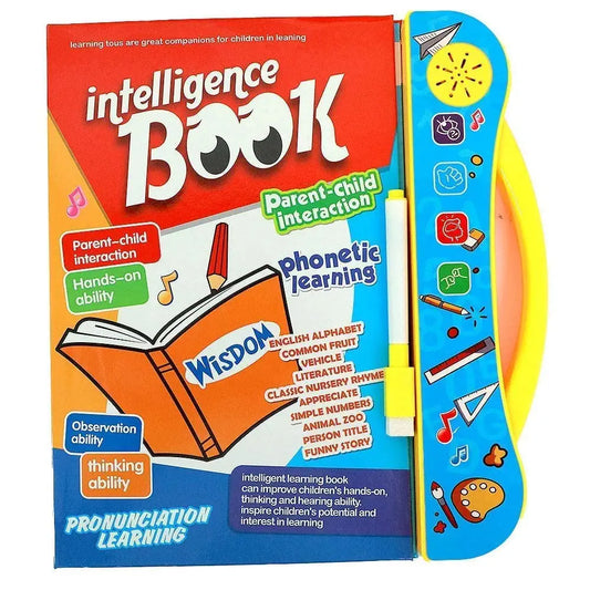 Goyal's Intelligence Book Sound Book for Children, English Letters & Words Learning Book, Fun Educational Toys. Activities with Numbers, Shapes Learning Book for Toddlers