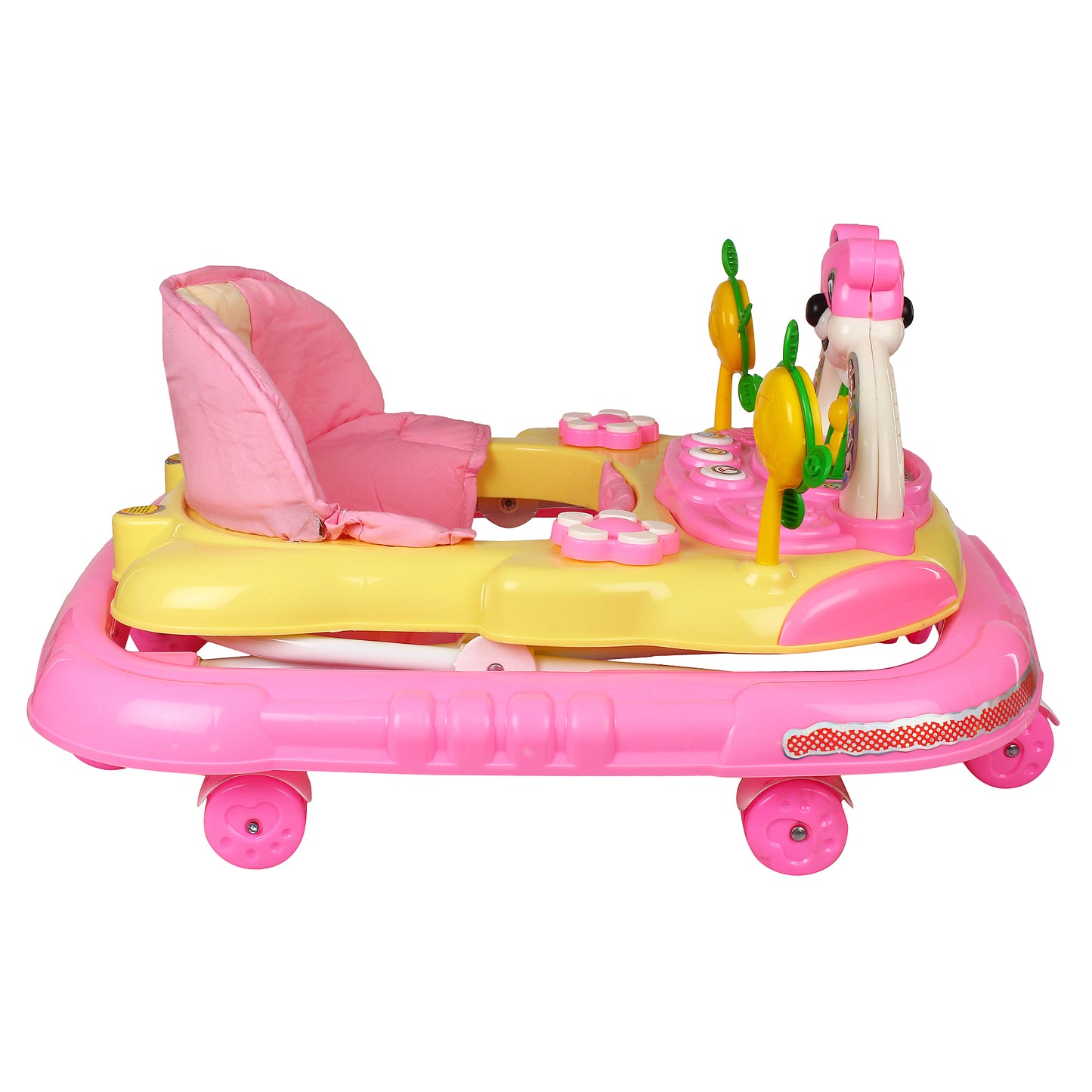Goyal's Baby Musical Walker - Foldable & Height Adjustable - Pink (Made in India)