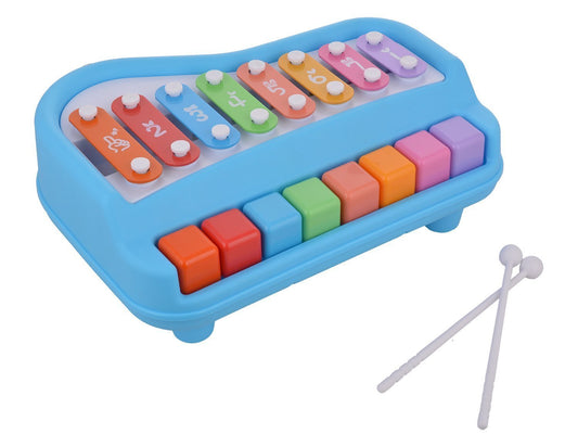 Goyal's Musical Multi Keys Xylophone and Piano, Non Toxic, Non-Battery for Kids & Toddlers, Plastic (8 Keys Blue)