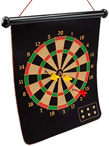 Goyal's High Magnetic Power with Double Sided Portable & Foldable Dart Game with Colorful 4 Magnetic Darts for Kids - 18 Inches