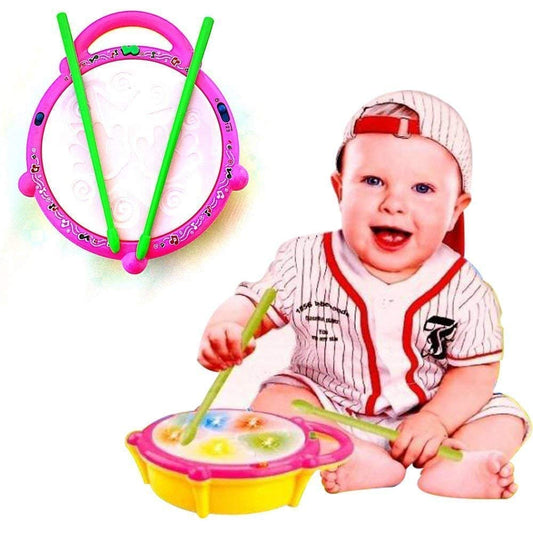 Goyal's Flash Drum with 3D Lights and Drum Sound with Music for 1 Year & Above Boy Girl