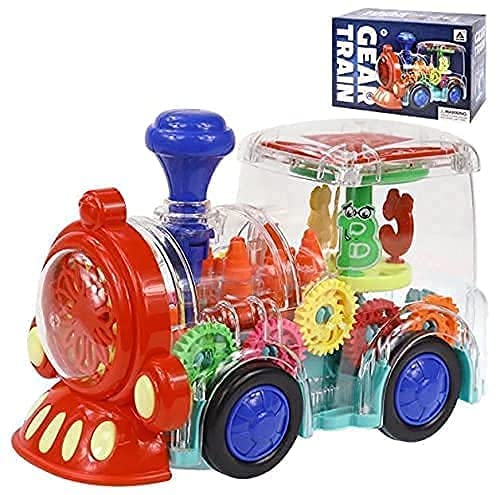 Goyal's Transparent Gear Big Engine 3D Concept Toys - 360° Rotating Vehicle, Gear Simulation Technology with Engine Sound and Colorful Lights for Kids 1 Year & Above (Gear Engine Large)