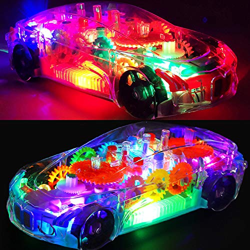 Goyal's Transparent Multicolor Gear Toys, 3D Concept Toys - 360° Rotating Vehicle, Moving Gear Simulation Technology Plane Sound and Colorful Lights for Kids 1 Year & Above