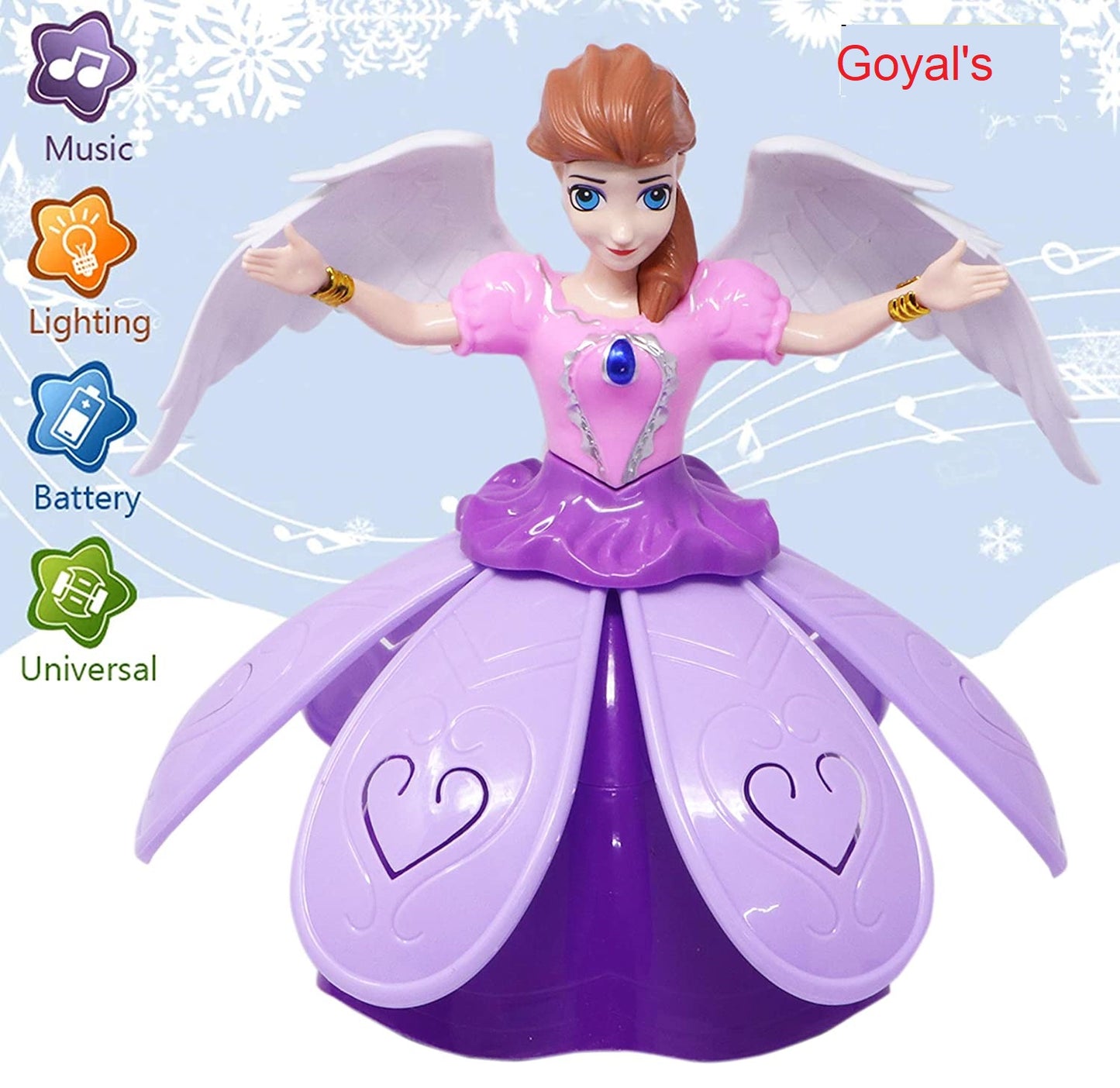 Goyal's Dancing Angel परी Doll Girl 360 Degree Rotating with Music & Flashing Lights Toy for Kids