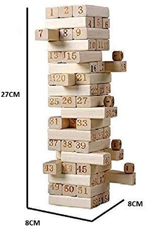 Goyal's Wooden Tile Blocks Puzzle Game for Kids and Adult, Stacking Tower Game Wooden Tumbling Tower Toys, Educational Puzzle Game for Adults and Kids (Wooden-48 Pcs)