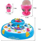 Goyal's Fishing Fish-Catching Game with 26 Piece Fishes, 2 Rotary Ponds and 4 Pods with Music and Light Function (Blue)