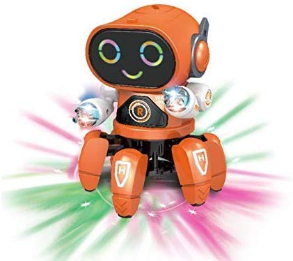 Goyal's Bot Robot Octopus Style | Colorful Lights and Music | All Direction Movement | Dancing Robot Toys for Kids | (Orange)