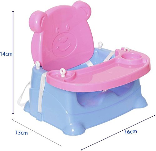 Goyal's 6-in-1 Multipurpose Booster Seat Swing Kids Feeding High Chair with Long Hook Ropes - Pink & Blue