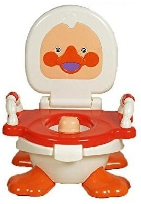 Goyal's Baby Duck Potty Training Seat with Removable Bowl and Closable Cover with Handle - Red