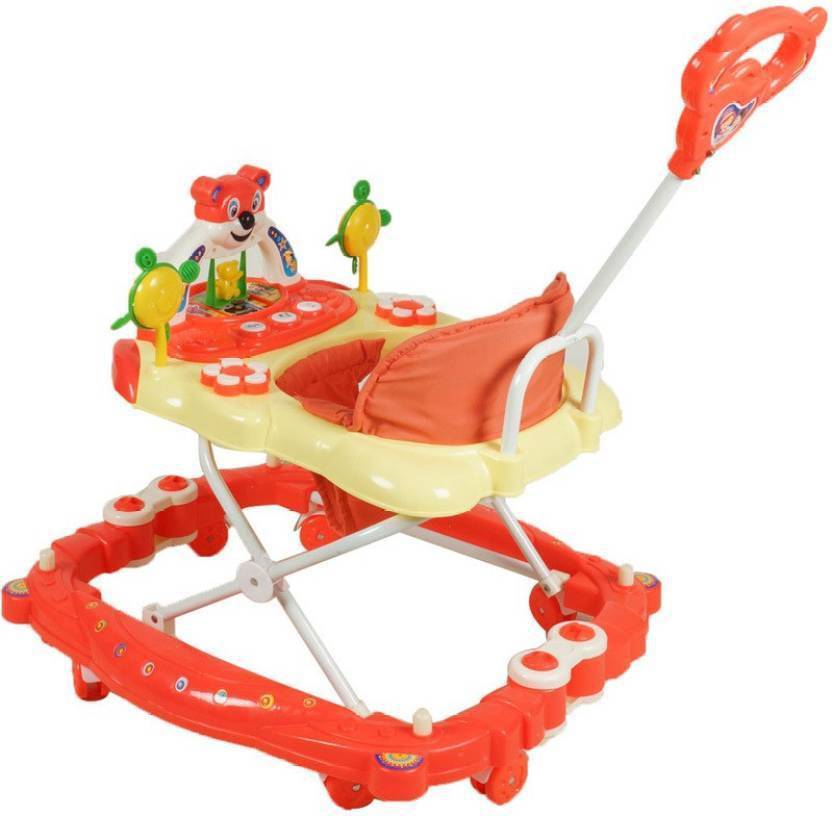 Goyal's Baby Musical Rocker Cum Walker - Foldable & Height Adjustable - Red