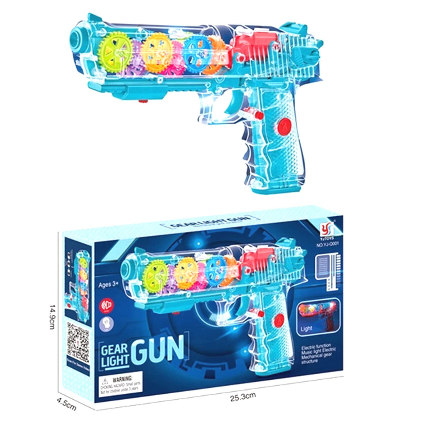 Goyal's Transparent Gear Electric Gun 3D Concept Toys