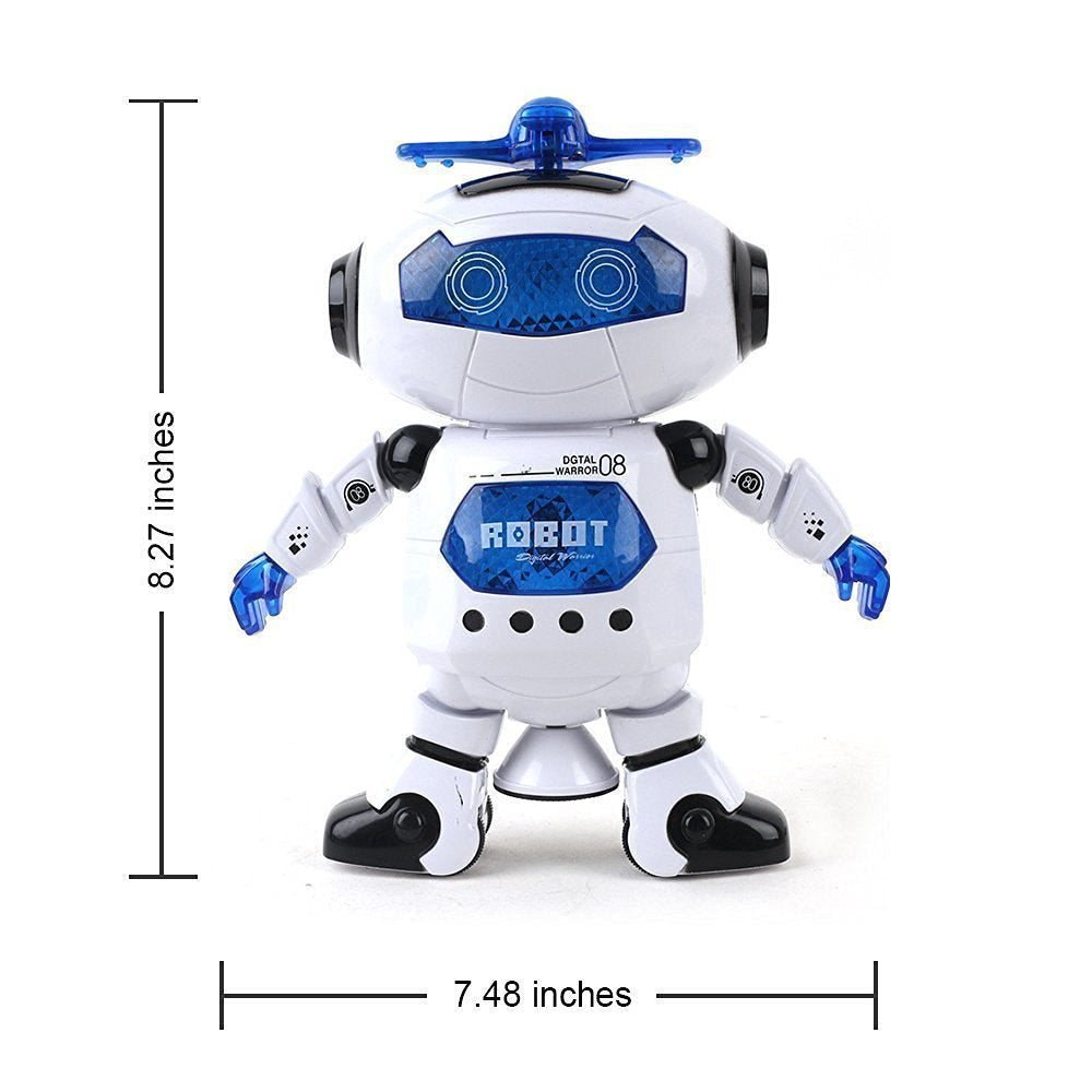 Goyal's Dancing Robot with 3D Lights and Music, Non Toxic Plastic - White