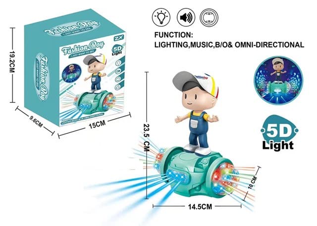 Goyal's 360 Degree Rotating Musical Dancing Toy with Attractive Multi Color Flashing Lights (Fashion Boy)