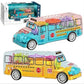 Goyal's Transparent Gear School Bus Concept Toys - 360° Rotating Vehicle, Moving Gear Simulation Technology Bus Sound and Colorful Lights for Kids 1 Year & Above (Gear School Bus)