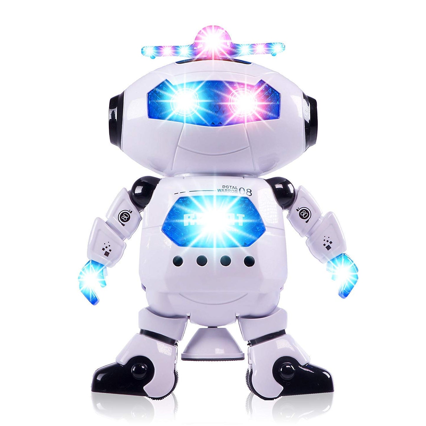 Goyal's Dancing Robot with 3D Lights and Music, Non Toxic Plastic - White