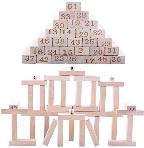 Goyal's Wooden Tile Blocks Puzzle Game for Kids and Adult, Stacking Tower Game Wooden Tumbling Tower Toys, Educational Puzzle Game for Adults and Kids (Wooden-48 Pcs)