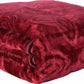 Goyal's Polyester Embossed Floral Printed 500TC Single Bed Mink Blanket 63 X 85 Inch Set of 2 - Brown and Maroon