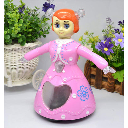 Goyal's Princess Dora Dancing Doll 360° Rotating with Music and 3D Flashing Lights (Pink)