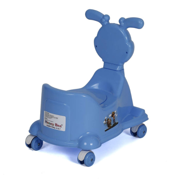 Goyal s Rabbit Style Baby Potty Seat Cum Rider with Wheel and Removabl