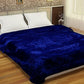 Goyal's Polyester Embossed Floral Printed 500TC Single Bed Mink Blanket 63 X 85 Inch - Blue, reversible