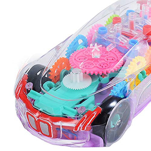 Goyal's Transparent Multicolor Gear Toys, 3D Concept Toys - 360° Rotating Vehicle, Moving Gear Simulation Technology Plane Sound and Colorful Lights for Kids 1 Year & Above