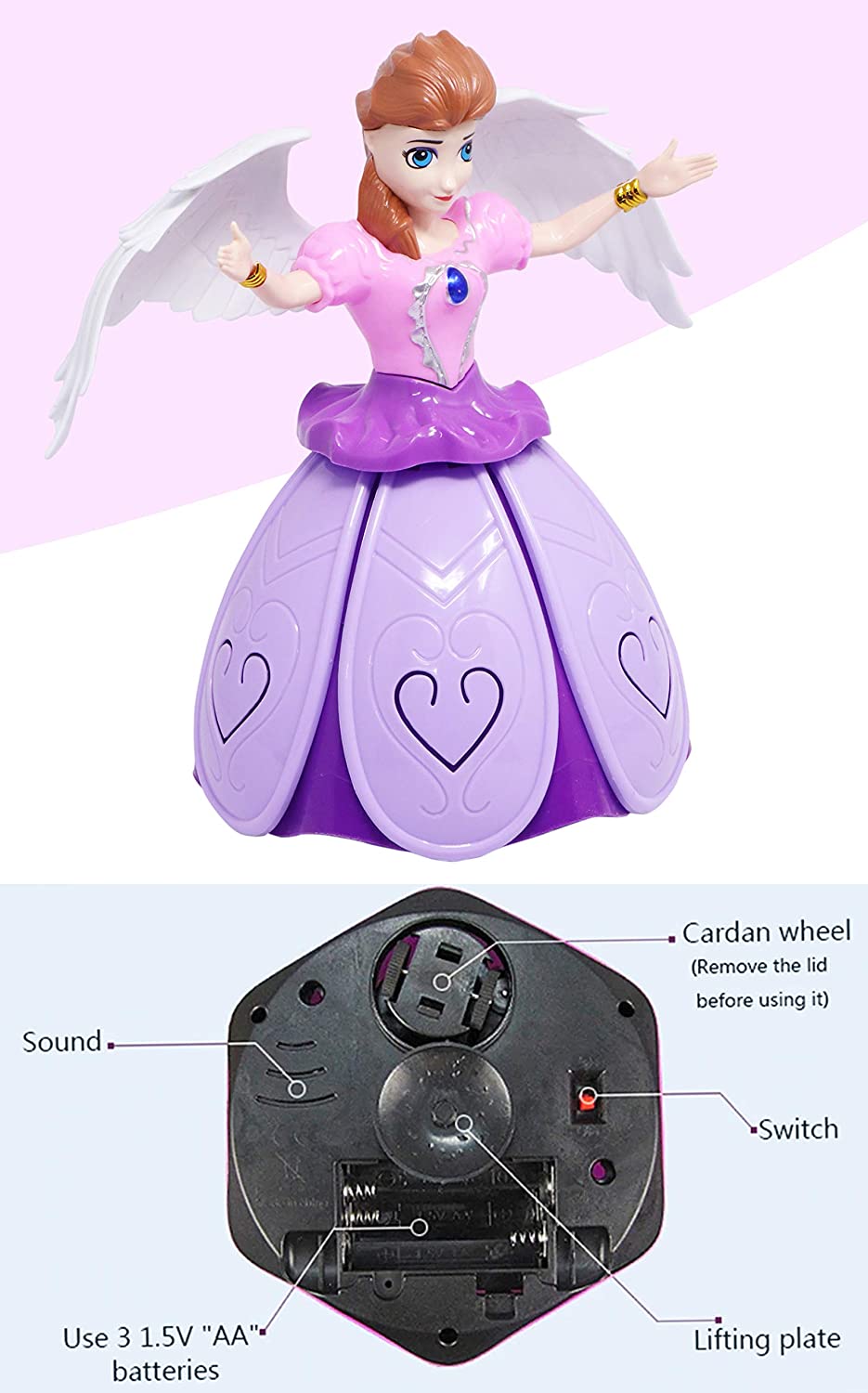 Goyal's Dancing Angel परी Doll Girl 360 Degree Rotating with Music & Flashing Lights Toy for Kids