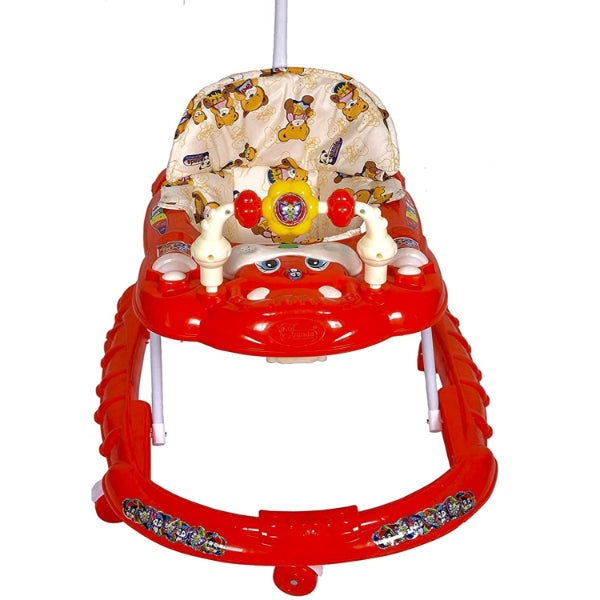 Goyal's Cartoon Baby Adjustable Walker - Music & Rattles with Parental Handle