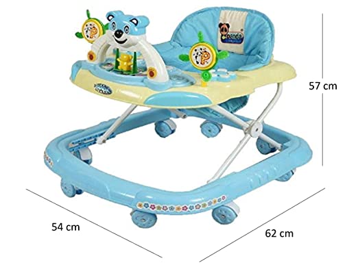 Goyal's Baby Musical Walker - Foldable & Height Adjustable - Blue (Made in India)