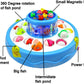 Goyal's Fishing Fish-Catching Game with 26 Piece Fishes, 2 Rotary Ponds and 4 Pods with Music and Light Function (Blue)