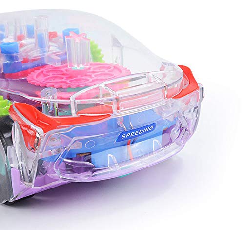 Goyal's Transparent Multicolor Gear Toys, 3D Concept Toys - 360° Rotating Vehicle, Moving Gear Simulation Technology Plane Sound and Colorful Lights for Kids 1 Year & Above