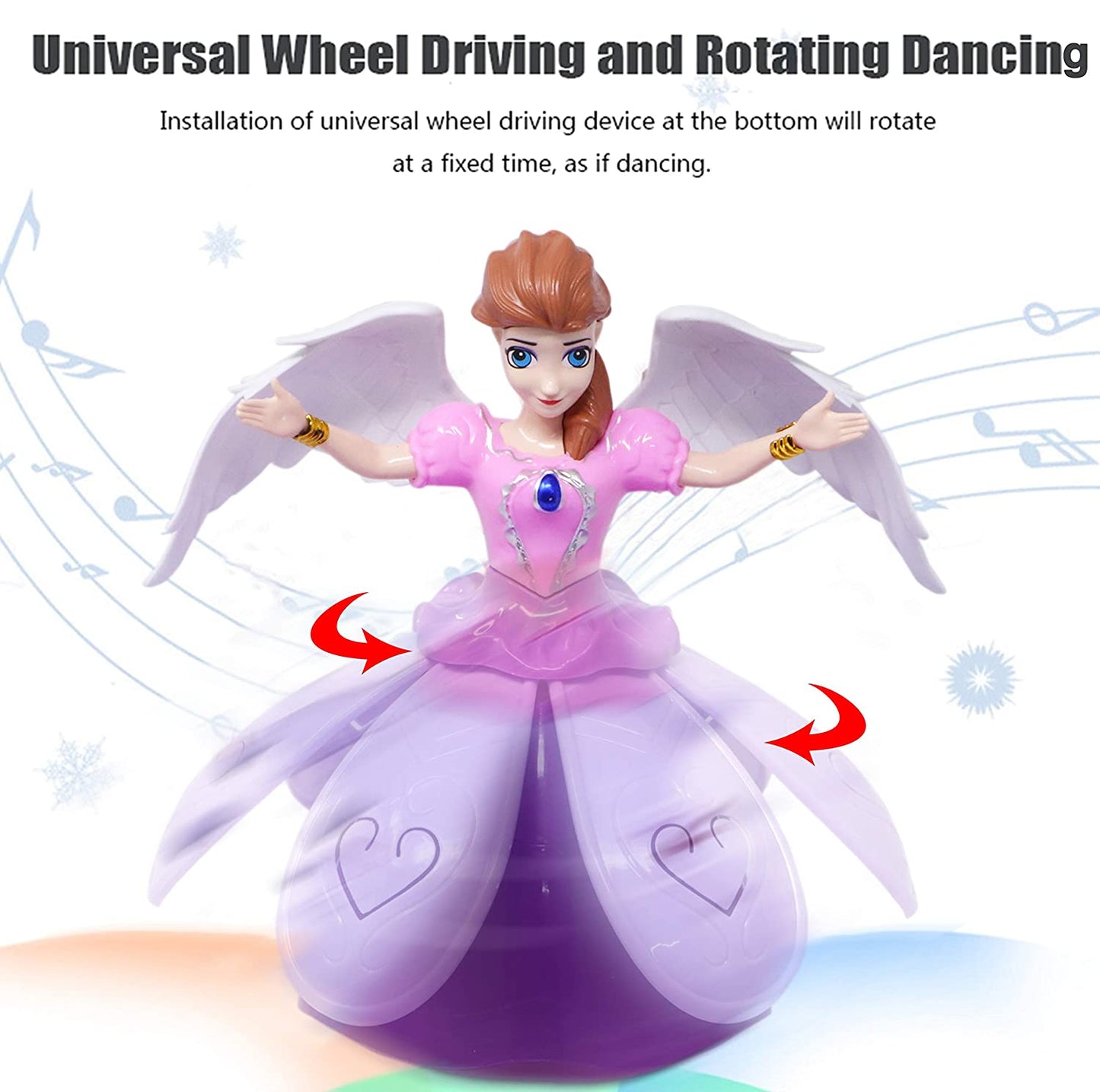 Goyal's Dancing Angel परी Doll Girl 360 Degree Rotating with Music & Flashing Lights Toy for Kids