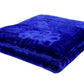 Goyal's Polyester Embossed Floral Printed 500TC Single Bed Mink Blanket 63 X 85 Inch - Blue, reversible