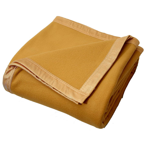 Goyal's ® Solid/Plain All Season Polar Fleece Single / Double Bed Blanket with Premium Satan Border (Camel)