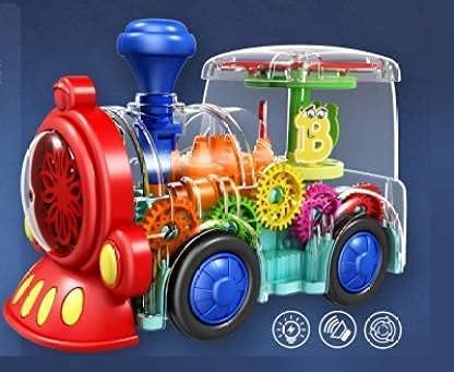 Goyal's Transparent Gear Big Engine 3D Concept Toys - 360° Rotating Vehicle, Gear Simulation Technology with Engine Sound and Colorful Lights for Kids 1 Year & Above (Gear Engine Large)