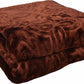 Goyal's Polyester Embossed Floral Printed 500TC Single Bed Mink Blanket 63 X 85 Inch Set of 2 - Brown