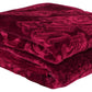 Goyal's Polyester Embossed Floral Printed 500TC Single Bed Mink Blanket 63 X 85 Inch Set of 2 - Purple and Maroon