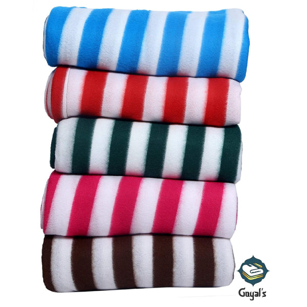 Goyal's Fleece 250 TC Single Bed Stripes Blanket