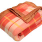 Goyal's Checker Polar Fleece All Season Blanket Double Bed With Satan Border, 90x90 Inches - Rust Orange