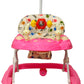Goyal's Cartoon Baby Adjustable Walker - Music & Rattles with Parental Handle (Pink)