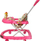 Goyal's Cartoon Baby Adjustable Walker - Music & Rattles with Parental Handle (Pink)