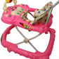Goyal's Cartoon Baby Adjustable Walker - Music & Rattles with Parental Handle (Pink)