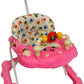Goyal's Cartoon Baby Adjustable Walker - Music & Rattles with Parental Handle (Pink)