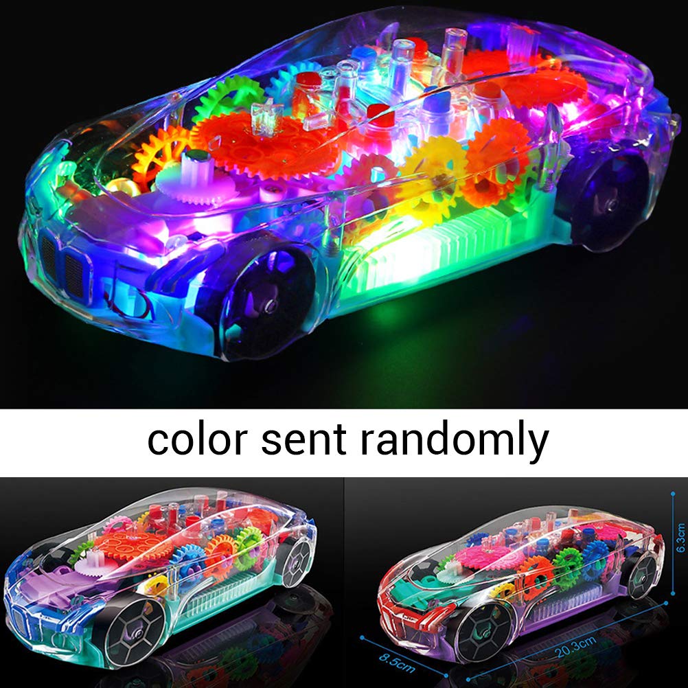 Goyal's Transparent Multicolor Gear Toys, 3D Concept Toys - 360° Rotating Vehicle, Moving Gear Simulation Technology Plane Sound and Colorful Lights for Kids 1 Year & Above