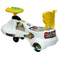 Goyal's  Kartoon Face Musical Free Wheel Swing and Twist Magic Car With Back Support