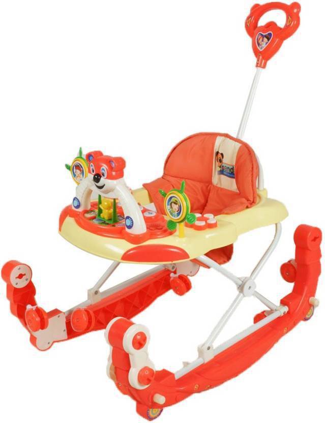 Goyal's Baby Musical Rocker Cum Walker - Foldable & Height Adjustable - Red