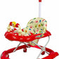 Goyal's Cartoon Baby Adjustable Walker - Music & Rattles with Parental Handle (Red)