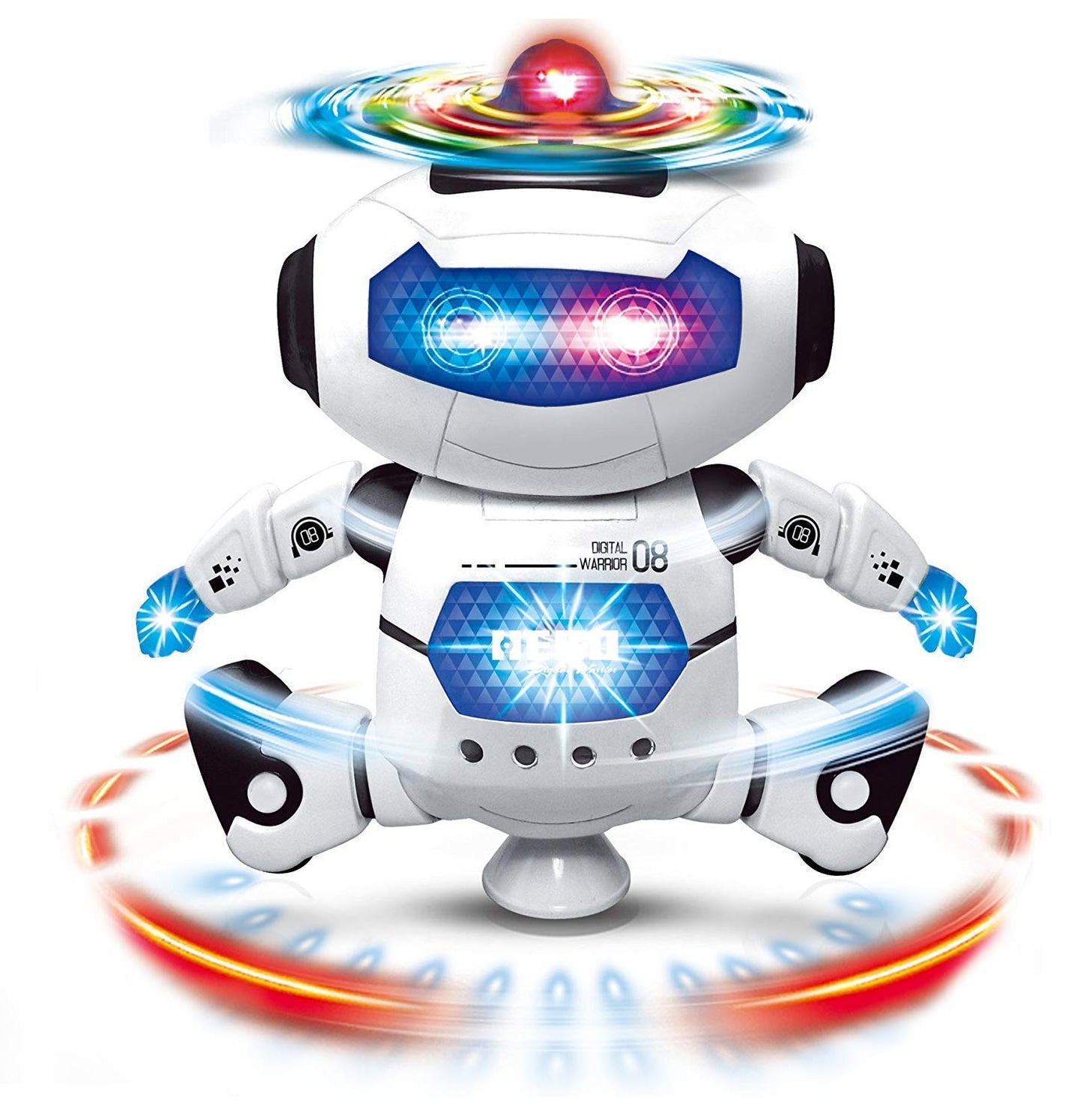 Goyal's Dancing Robot with 3D Lights and Music, Non Toxic Plastic - White