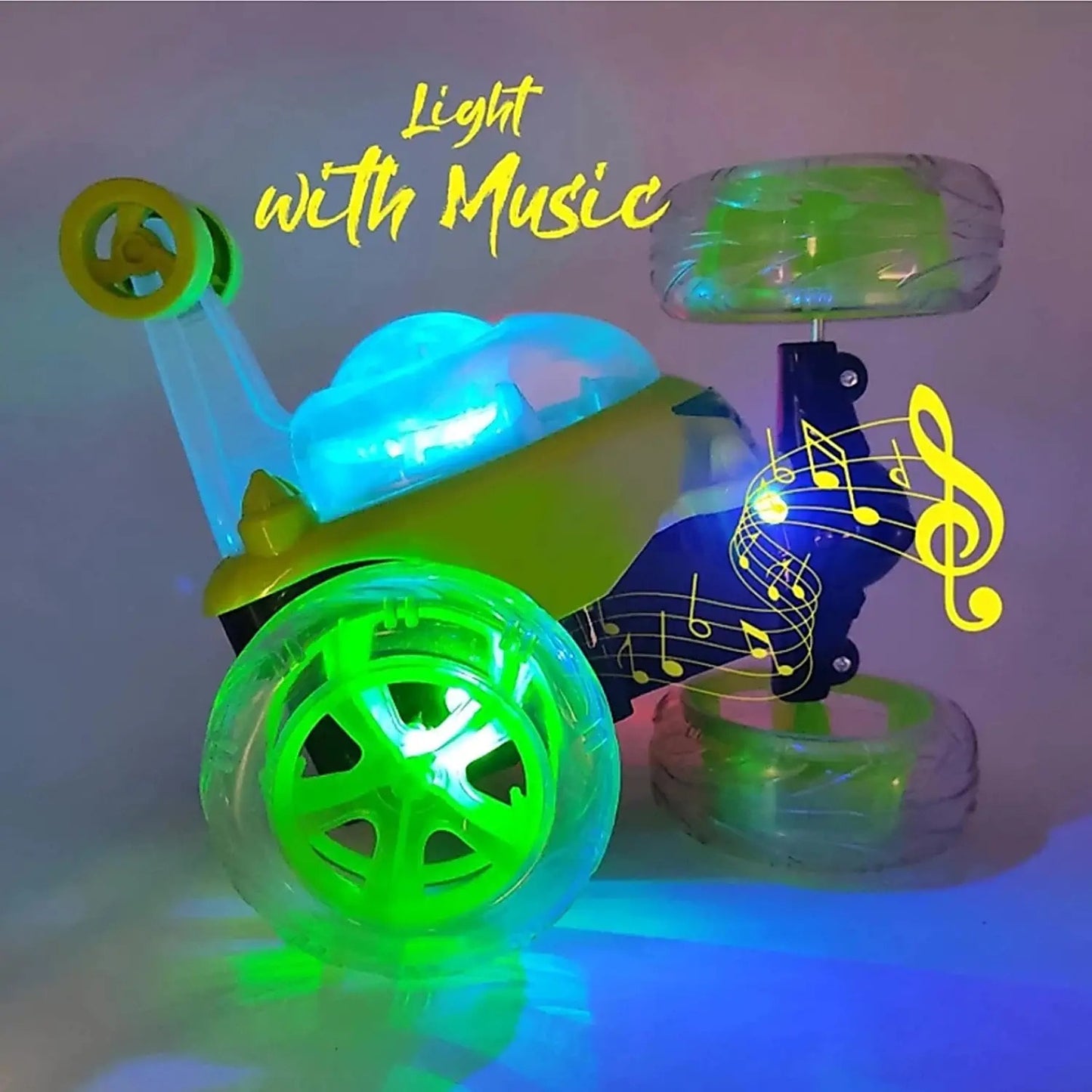 Goyal's Remote Control Rechargable Acrobatic 360 Degree Twisting Stunt Car with Music & Lights and Charger for Kids